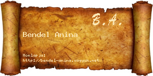 Bendel Anina névjegykártya